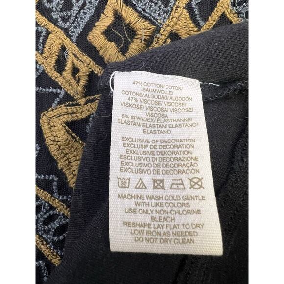 Free People Womens Cotton Embroidered Long Sleeve Mini Dress Black Size XS Boho - Picture 11 of 12